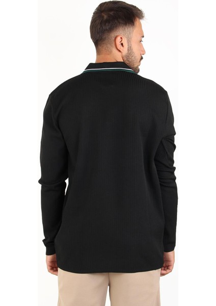 3001 Ince Çizgili Yakası Çizgili Kazak modelleri