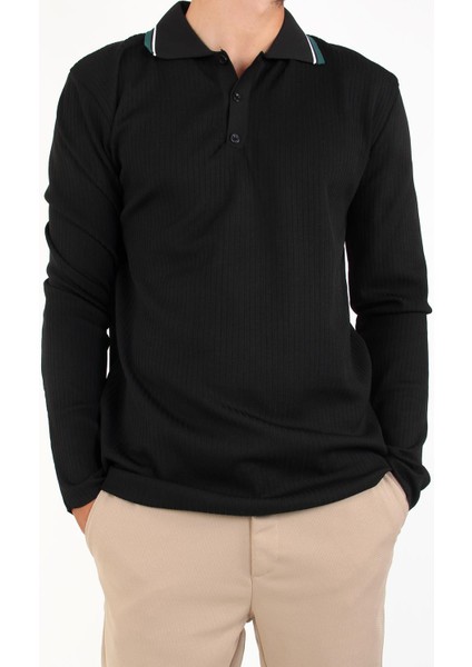 3001 Ince Çizgili Yakası Çizgili Kazak indirimleri