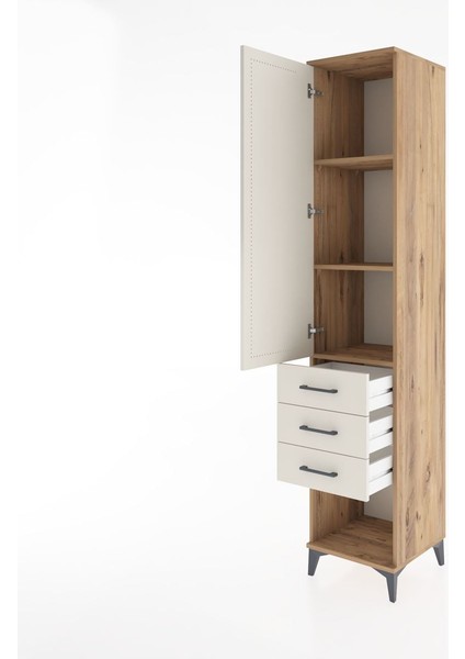 Hyperion Dolap 3 Raflı 3 Çekmeceli Tek Kapaklı 44X44X221 Çam-Aytaşı fırsatları