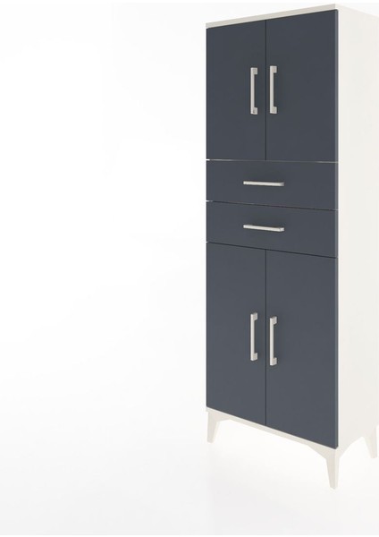Arges Dolap 3 Raflı 2 Çekmeceli 4 Kapaklı 60X30X163 Aytaşı-Antrasit modelleri