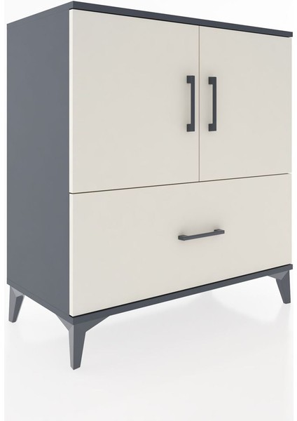 Hyperion Şifonyer 2 Raflı Tek Çekmeceli 2 Kapaklı 88X44X96 Antrasit-Aytaşı fiyatları