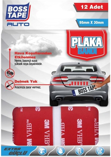 Tape 3m Yapıştırıcılı Plaka Yapıştırma Bandı 12 Adet