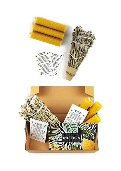 It Easier Arınma ve Enerji Başlangıç Seti: Adaçayı Tütsü ve 3 Organik Mum modelleri