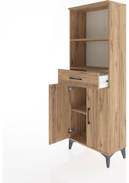 Arges Dolap 3 Raflı Tek Çekmeceli 2 Kapaklı 60X30X163 Çam-Çam fırsatları