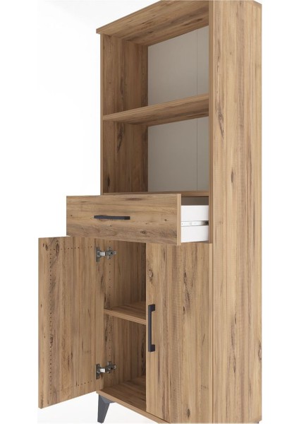 Arges Dolap 3 Raflı Tek Çekmeceli 2 Kapaklı 60X30X163 Çam-Çam indirimleri