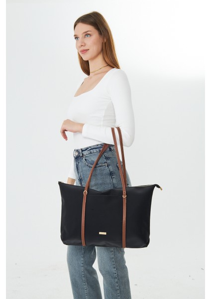 Isola Siyah Büyük Boy Şeritli Kadın Omuz, Kol ve El Çantası fırsatları