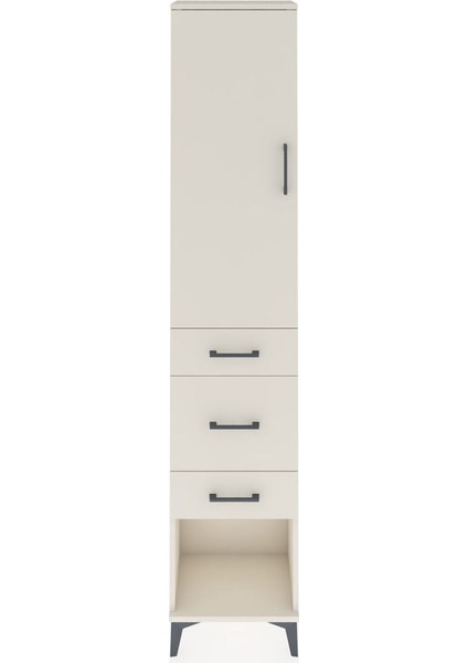 Arges Dolap 3 Raflı 3 Çekmeceli Tek Kapaklı 44X30X221 Aytaşı-Aytaşı