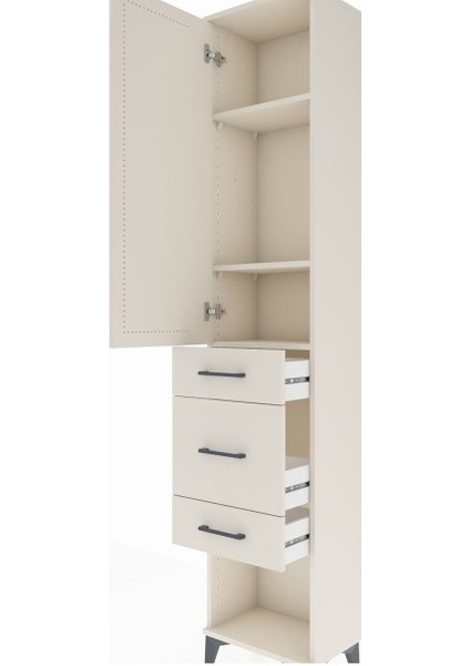 Arges Dolap 3 Raflı 3 Çekmeceli Tek Kapaklı 44X30X221 Aytaşı-Aytaşı indirimleri