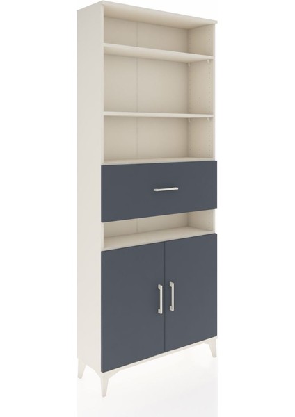 Arges Dolap 5 Raflı Tek Çekmeceli 2 Kapaklı 88X30X221 Aytaşı-Antrasit fiyatları