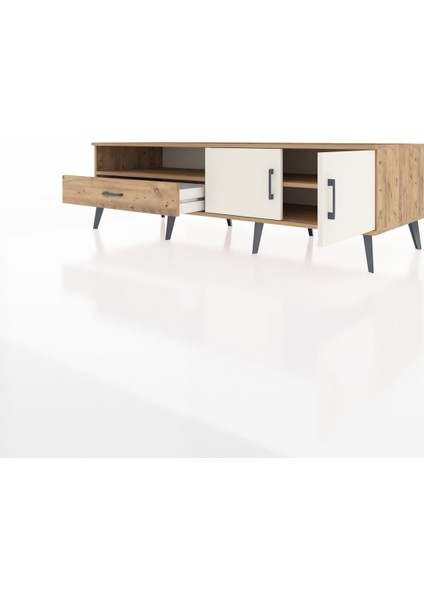 Kronos Tv Ünitesi 2 Raflı Tek Çekmeceli 2 Kapaklı 176X59X51 Çam-Aytaşı/çam modelleri