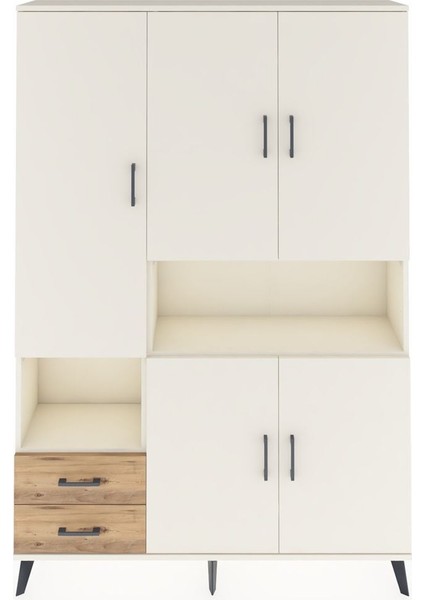 Arges Dolap 10 Raflı 2 Çekmeceli 5 Kapaklı 132X30X195 Aytaşı-Aytaşı/çam