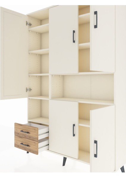 Arges Dolap 10 Raflı 2 Çekmeceli 5 Kapaklı 132X30X195 Aytaşı-Aytaşı/çam fırsatları