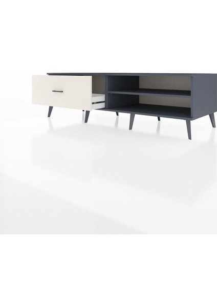 Kronos Tv Ünitesi Tek Raflı Tek Çekmeceli 176X59X51 Antrasit-Antrasit/aytaşı modelleri