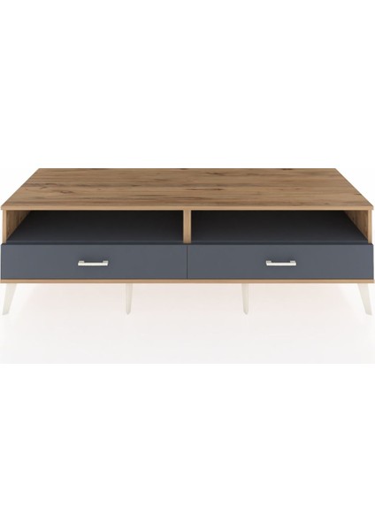 Kronos Tv Ünitesi 2 Raflı 2 Çekmeceli 176X59X51 Çam-Antrasit/antrasit