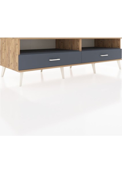 Kronos Tv Ünitesi 2 Raflı 2 Çekmeceli 176X59X51 Çam-Antrasit/antrasit fiyatları