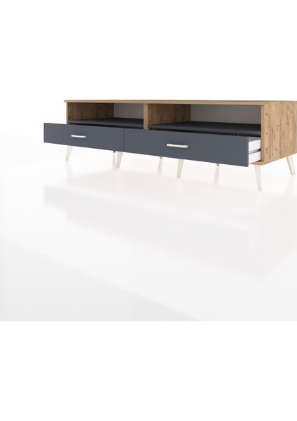 Kronos Tv Ünitesi 2 Raflı 2 Çekmeceli 176X59X51 Çam-Antrasit/antrasit modelleri
