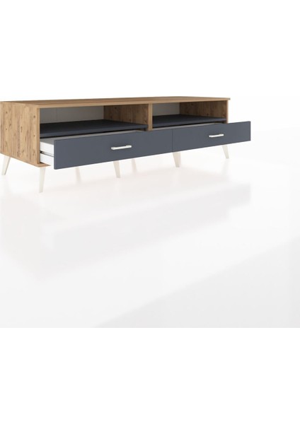 Kronos Tv Ünitesi 2 Raflı 2 Çekmeceli 176X59X51 Çam-Antrasit/antrasit indirimleri