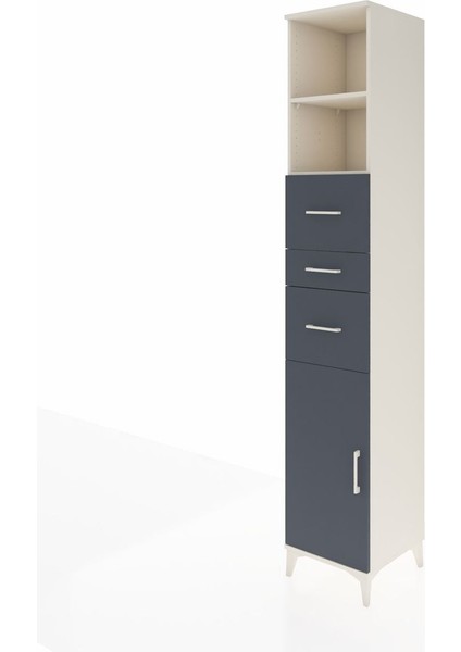 Hyperion Dolap 3 Raflı 3 Çekmeceli Tek Kapaklı 44X44X243 Aytaşı-Antrasit modelleri