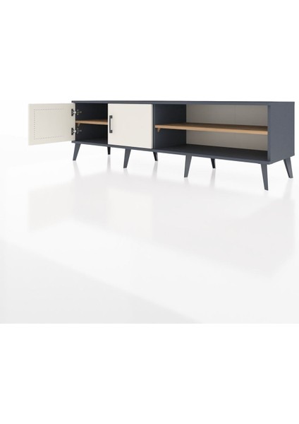 Hyperion Tv Ünitesi 2 Raflı 2 Kapaklı 176X44X51 Antrasit-Aytaşı/çam modelleri