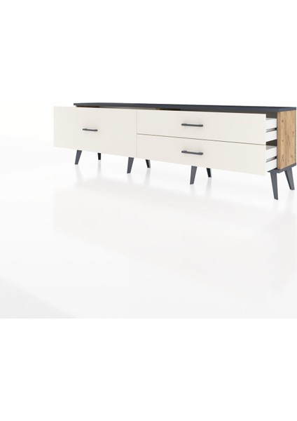 Arges Tv Ünitesi 3 Çekmeceli 176X30X51 Çam-Antrasit/aytaşı modelleri