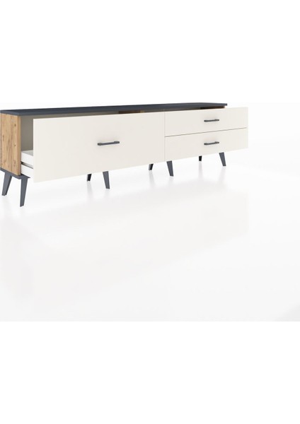 Arges Tv Ünitesi 3 Çekmeceli 176X30X51 Çam-Antrasit/aytaşı indirimleri