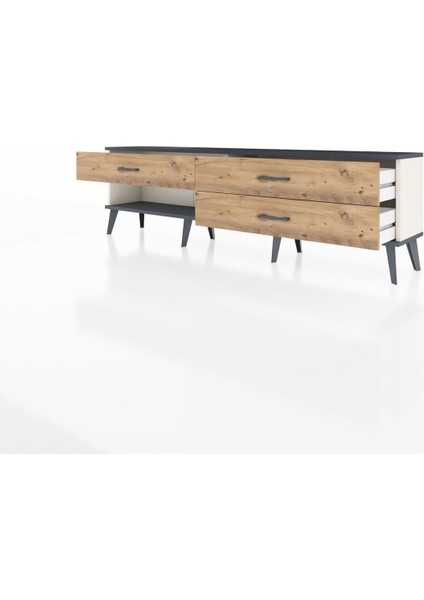 Arges Tv Ünitesi 3 Çekmeceli 176X30X51 Aytaşı-Antrasit/çam modelleri