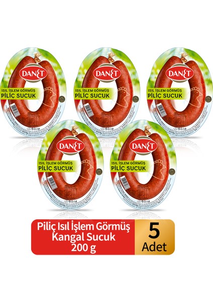 Piliç Sucuk Isıl Işlem Görmüş 200 G x 5 Adet