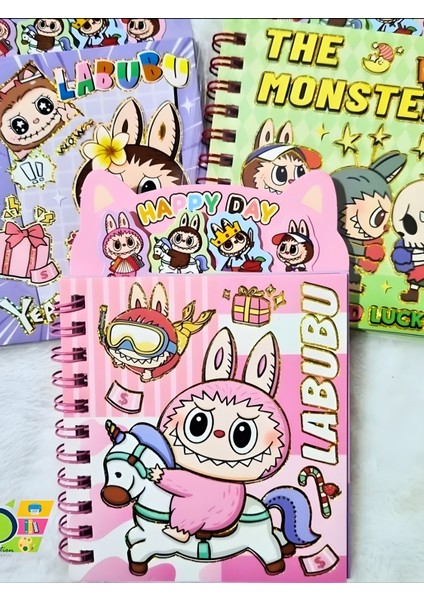 Labubu Ayraçlı Stickerlı Not Defteri Tekli