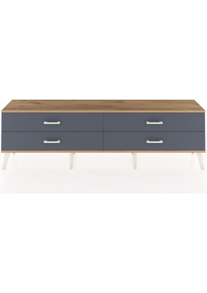 Arges Tv Ünitesi 4 Çekmeceli 176X30X51 Çam-Çam/antrasit