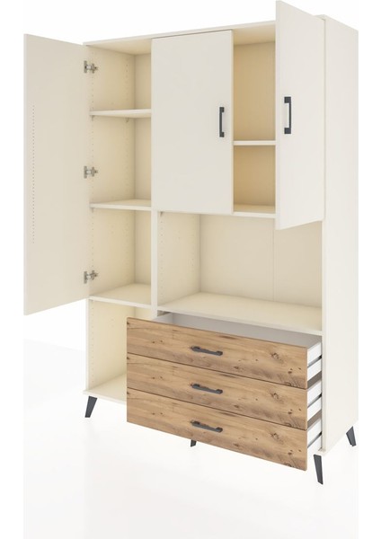 Hyperion Dolap 6 Raflı 3 Çekmeceli 3 Kapaklı 132X44X195 Aytaşı-Aytaşı/çam modelleri