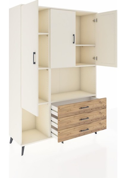 Hyperion Dolap 6 Raflı 3 Çekmeceli 3 Kapaklı 132X44X195 Aytaşı-Aytaşı/çam indirimleri