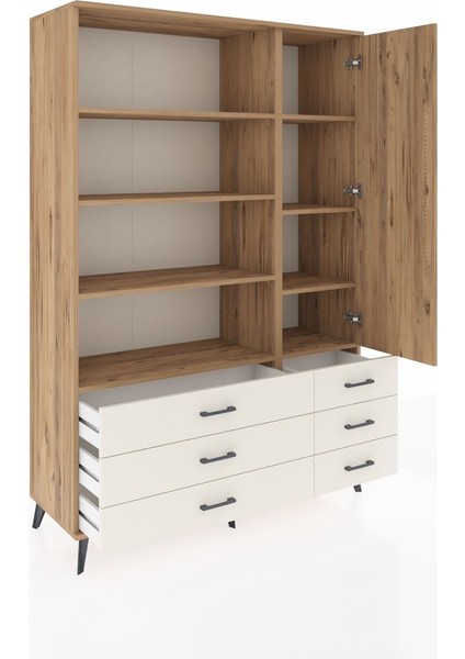 Hyperion Dolap 8 Raflı 6 Çekmeceli Tek Kapaklı 132X44X195 Çam-Çam/aytaşı indirimleri