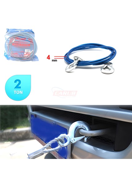 Çekme Halatı 2 Ton Çelik Izoleli