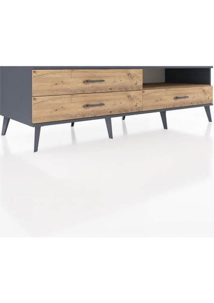 Kronos Tv Ünitesi Tek Raflı 3 Çekmeceli 176X59X51 Antrasit-Çam/çam fiyatları