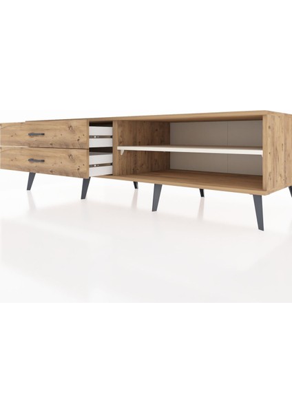 Kronos Tv Ünitesi Tek Raflı 2 Çekmeceli 176X59X51 Çam-Aytaşı/çam fırsatları