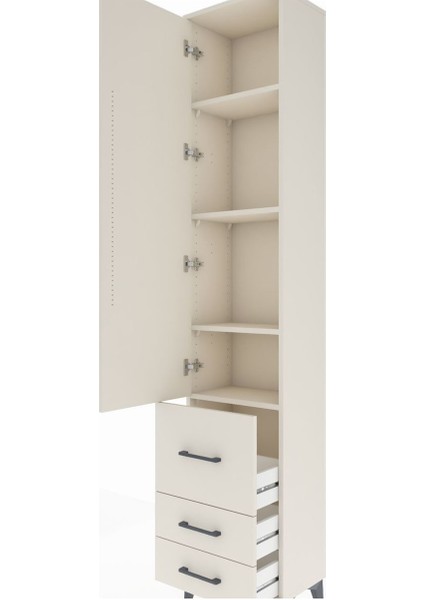 Arges Dolap 4 Raflı 3 Çekmeceli Tek Kapaklı 44X30X221 Aytaşı-Aytaşı indirimleri