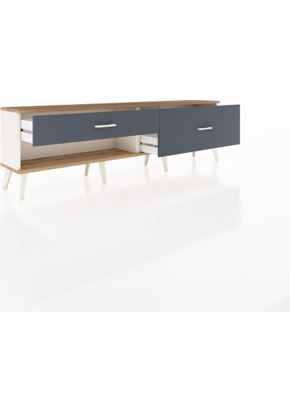 Arges Tv Ünitesi 2 Çekmeceli 176X30X51 Aytaşı-Çam/antrasit indirimleri