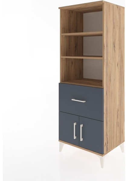 Hyperion Dolap 3 Raflı Tek Çekmeceli 2 Kapaklı 60X44X163 Çam-Antrasit modelleri