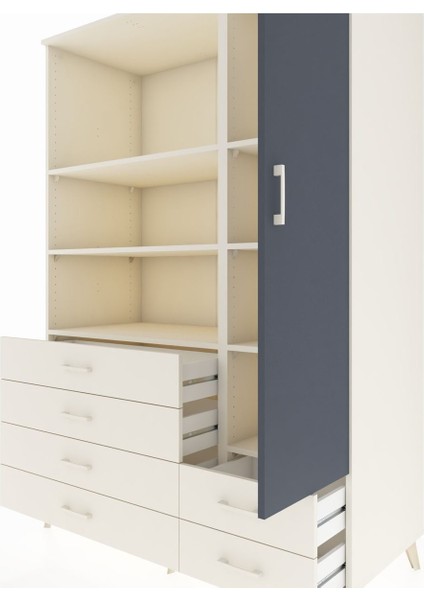 Kronos Dolap 7 Raflı 6 Çekmeceli Tek Kapaklı 132X59X195 Aytaşı-Antrasit/aytaşı fırsatları