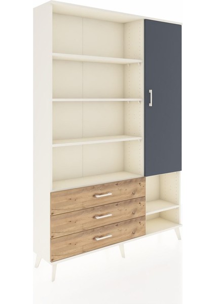 Arges Dolap 9 Raflı 3 Çekmeceli Tek Kapaklı 132X30X195 Aytaşı-Antrasit/çam fiyatları