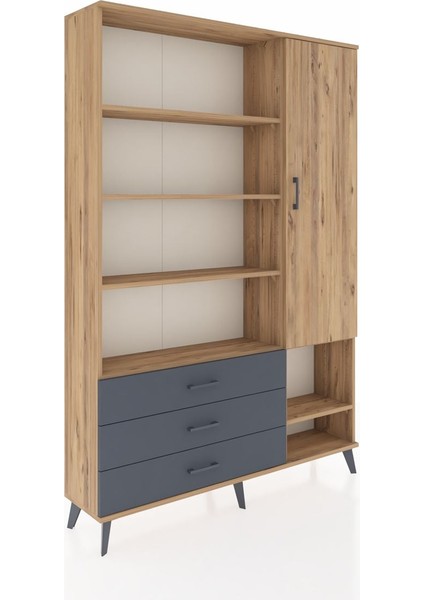 Arges Dolap 9 Raflı 3 Çekmeceli Tek Kapaklı 132X30X195 Çam-Çam/antrasit fiyatları