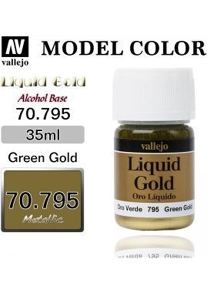 70795 35 Ml. (216) Green Gold (Alcohol Based), Metal Pigmentli Alkol Bazlı Model Boyası