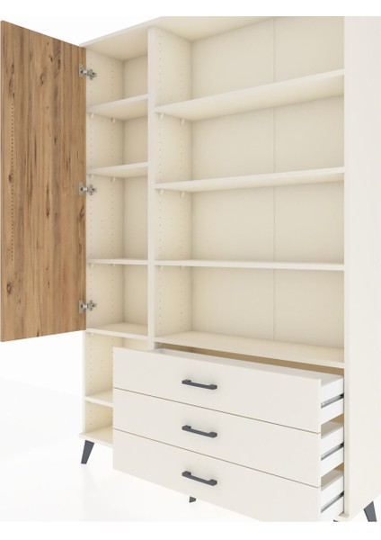 Arges Dolap 9 Raflı 3 Çekmeceli Tek Kapaklı 132X30X195 Aytaşı-Çam/aytaşı fırsatları