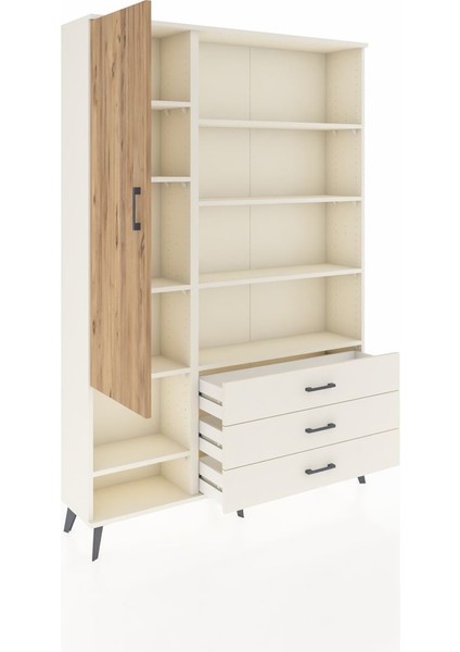 Arges Dolap 9 Raflı 3 Çekmeceli Tek Kapaklı 132X30X195 Aytaşı-Çam/aytaşı indirimleri