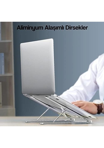 Katlanabilir Laptop Standı, Metal Dizüstü Bilgisayar Standı, Macbook, Notebook, 10-17 Inç Laptop Uyumlu, Taşınabilir Ergonomik Gümüş Bilgisayar Standı modelleri