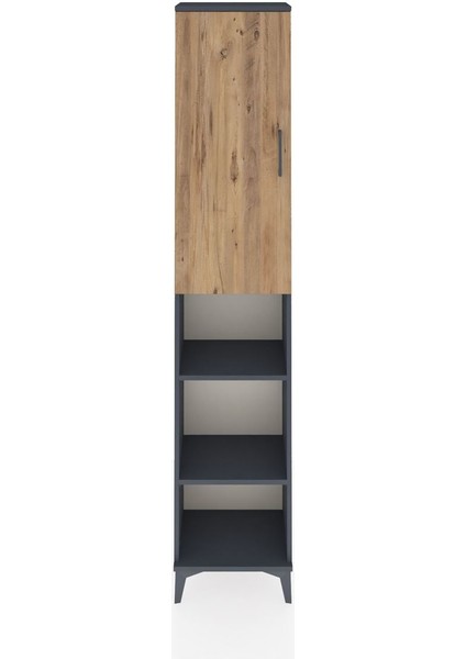 Arges Dolap 5 Raflı Tek Kapaklı 44X30X221 Antrasit-Çam