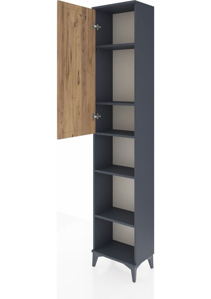 Arges Dolap 5 Raflı Tek Kapaklı 44X30X221 Antrasit-Çam fırsatları