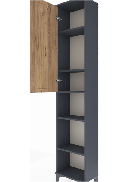 Arges Dolap 5 Raflı Tek Kapaklı 44X30X221 Antrasit-Çam indirimleri