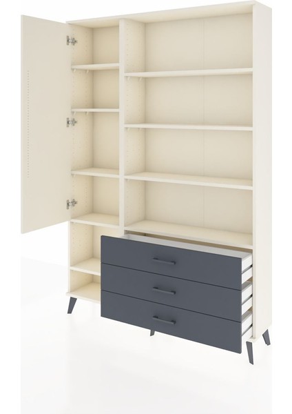 Arges Dolap 9 Raflı 3 Çekmeceli Tek Kapaklı 132X30X195 Aytaşı-Aytaşı/antrasit modelleri