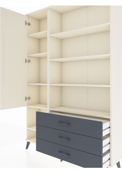 Arges Dolap 9 Raflı 3 Çekmeceli Tek Kapaklı 132X30X195 Aytaşı-Aytaşı/antrasit fırsatları